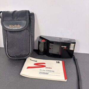 Kodak S500AF 35mm Film Camera Point & Shoot S Series w/ Case & Manual Vintage